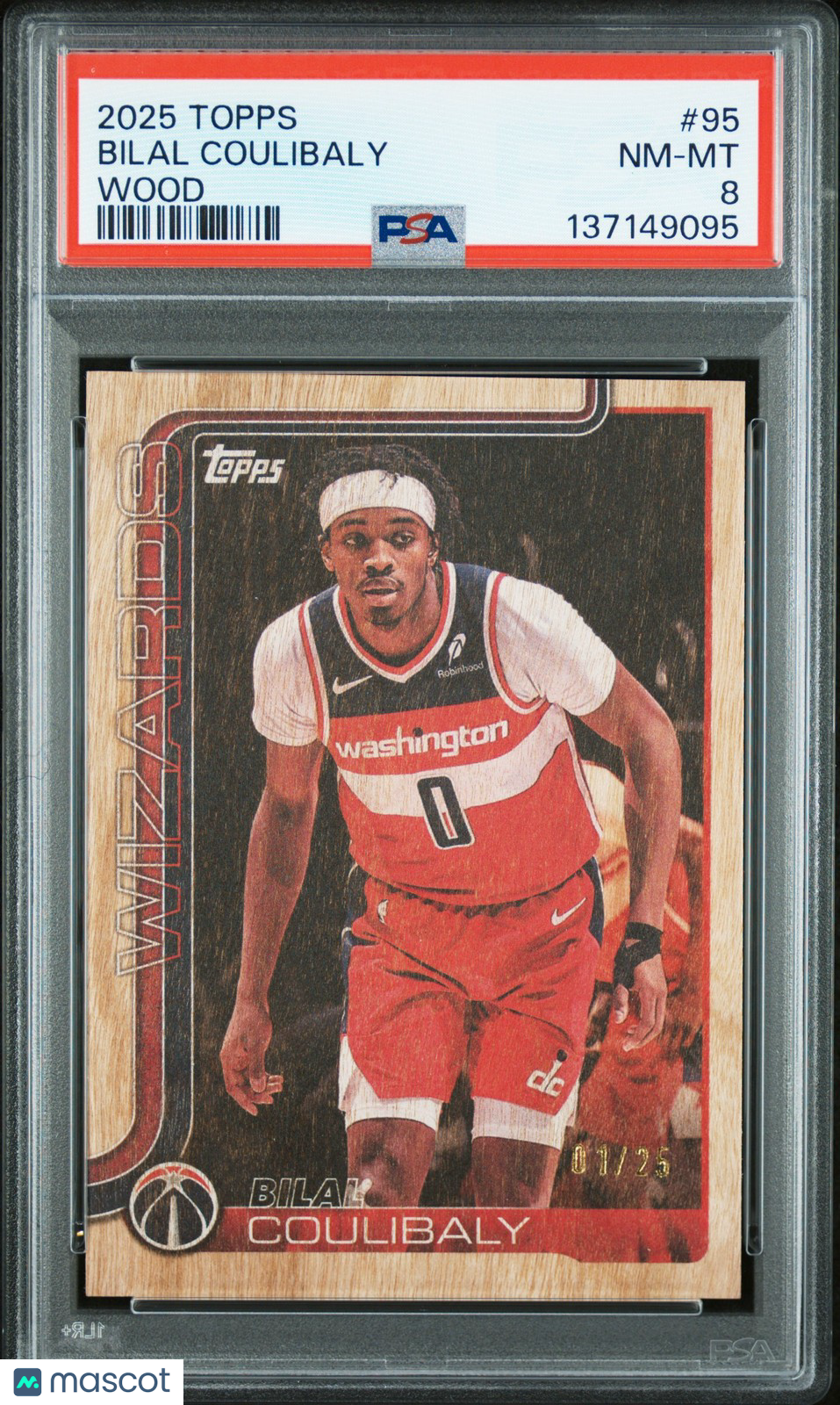 2025 Topps NBA - BILAL COULIBALY #95 - WOOD /25 - PSA - Wood /25