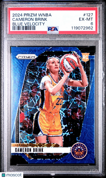 2024 Panini Prizm WNBA- CAMERON BRINK #127 - Blue Velocity Rookie - PSA - ROOKIE