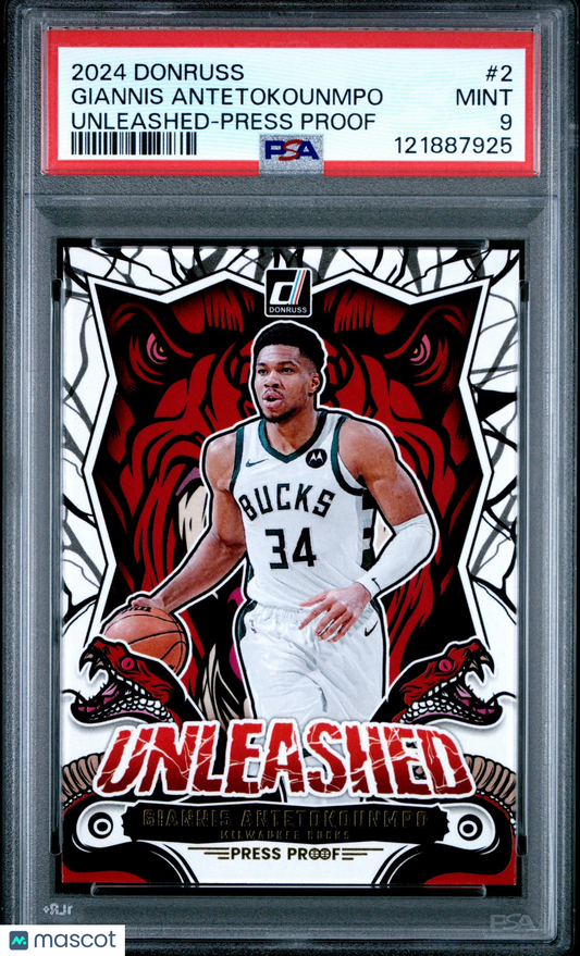 2024 Panini Donruss NBA - GIANNIS ANTETOKOUNMPO - UNLEASHED - PRESS PROOF - PSA
