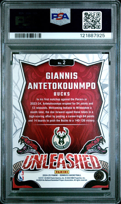2024 Panini Donruss NBA - GIANNIS ANTETOKOUNMPO - UNLEASHED - PRESS PROOF - PSA