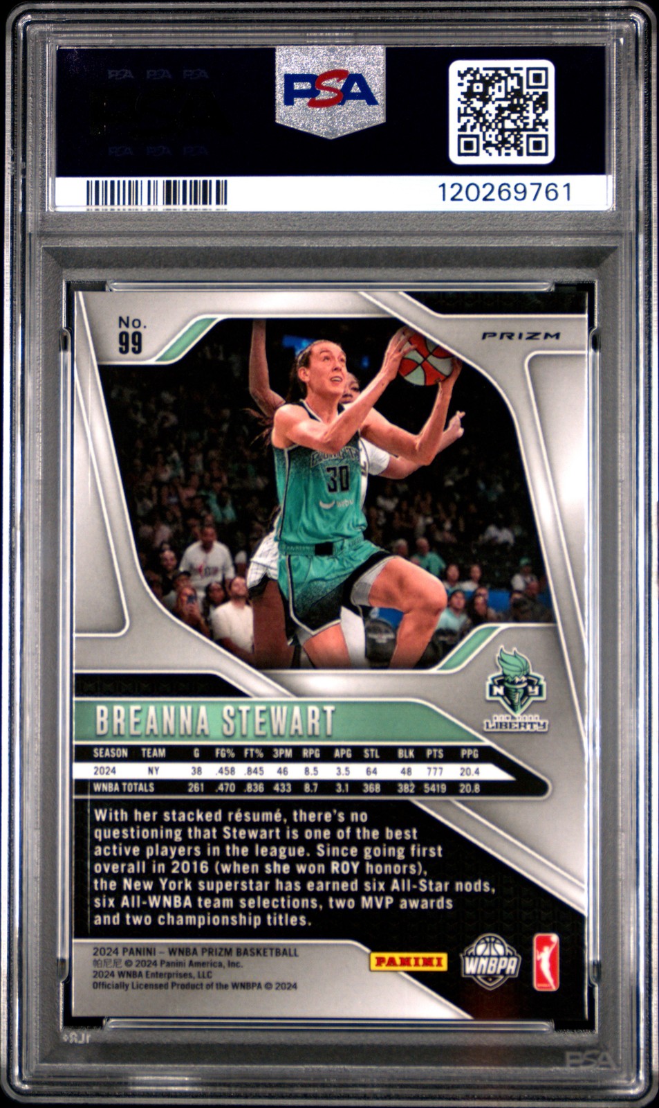 2024 Panini Prizm WNBA - BREANNA STEWART #99 - Green Prizm - PSA - Green Prizm