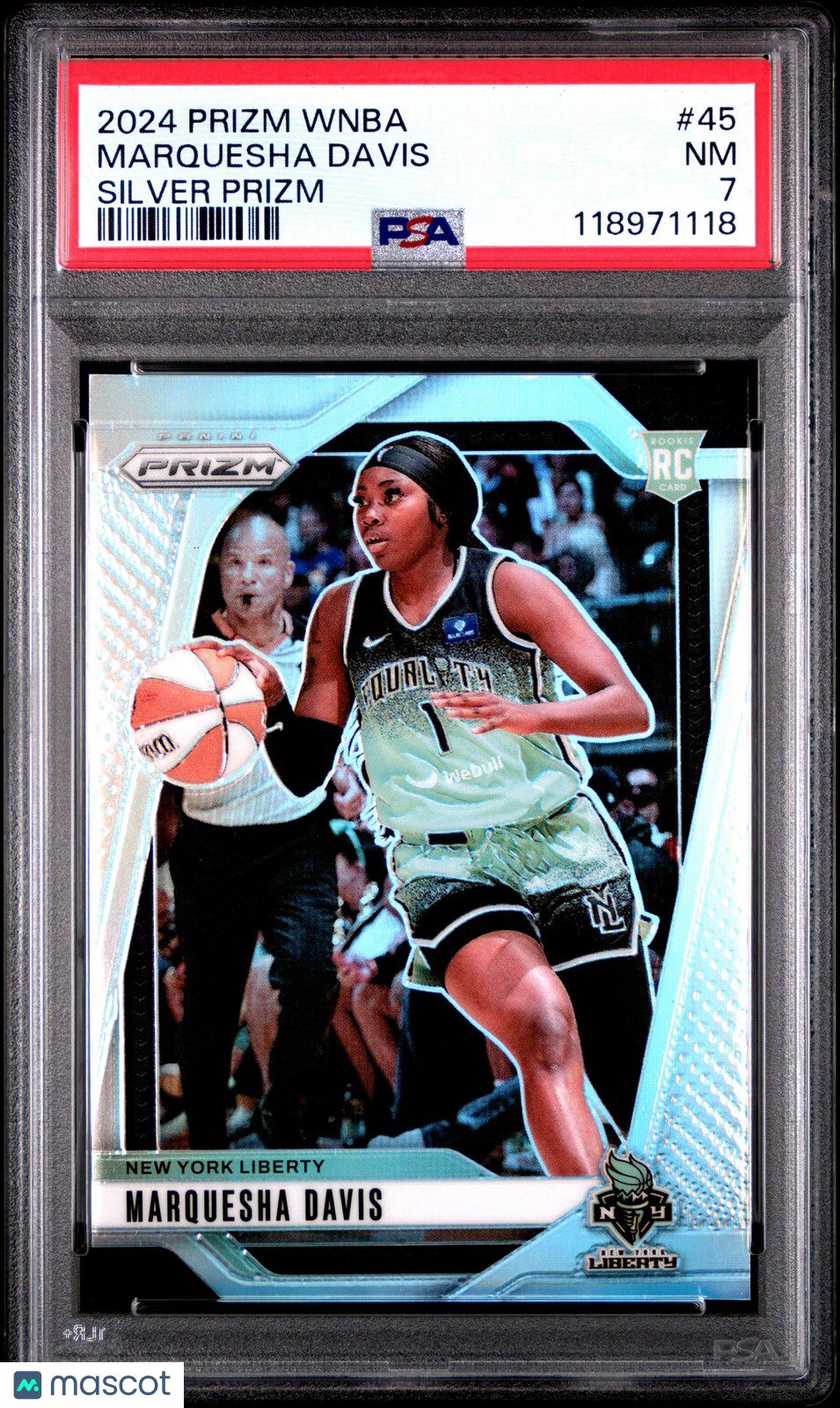 2024 Panini Prizm WNBA -MARQUESHA DAVIS #45 - Silver Prizm Rookie - PSA - ROOKIE