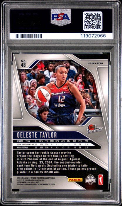 2024 Panini Prizm WNBA - CELESTE TAYLOR - ORANGE VELOCITY Rookie - PSA - ROOKIE