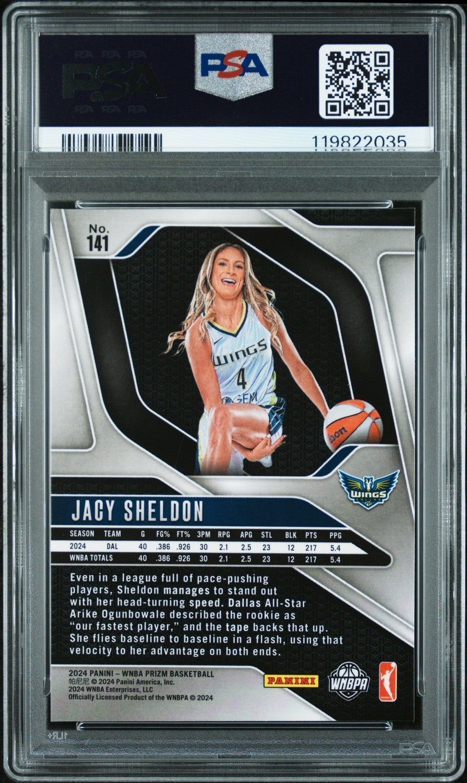2024 Panini Prizm WNBA - JACY SHELDON #141 c - Rookie - PSA 8 - ROOKIE