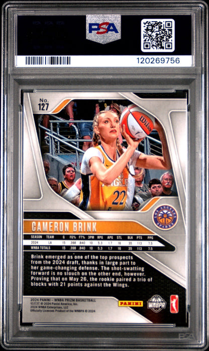 2024 Panini Prizm WNBA - CAMERON BRINK #127 - Rookie - PSA - ROOKIE
