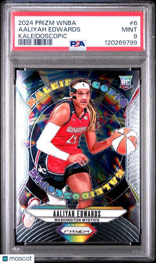 2024 Panini Prizm WNBA - AALIYAH EDWARDS #6- KALEIDOSCOPIC ROOKIE - PSA - Rookie