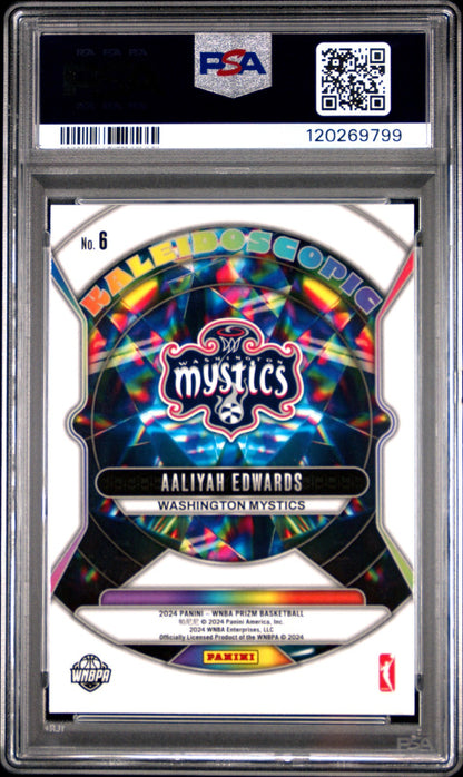 2024 Panini Prizm WNBA - AALIYAH EDWARDS #6- KALEIDOSCOPIC ROOKIE - PSA - Rookie