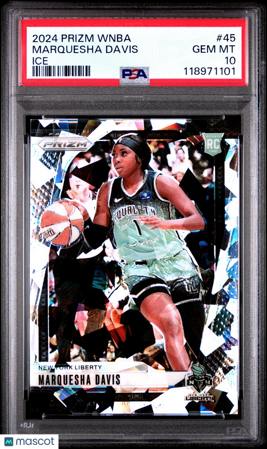 2024 Panini Prizm WNBA - MARQUESHA DAVIS #45 - Ice Rookie - PSA 10