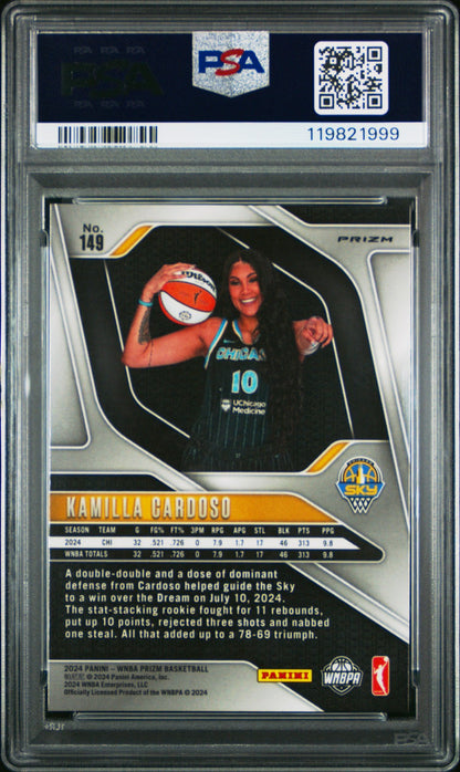 2024 Panini Prizm WNBA - KAMILLA CARDOSO #149b - Ice Rookie - PSA 9 - Ice ROOKIE