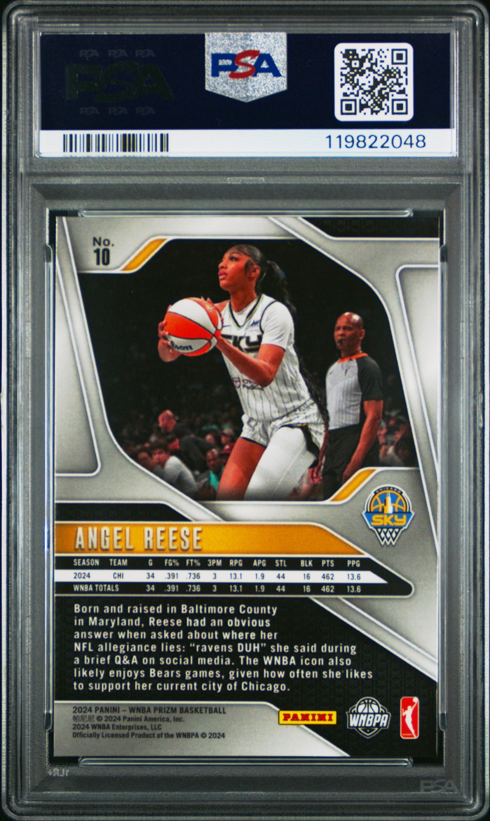 2024 Panini Prizm WNBA - ANGEL REESE #10 b - Rookie - PSA 8 - ROOKIE