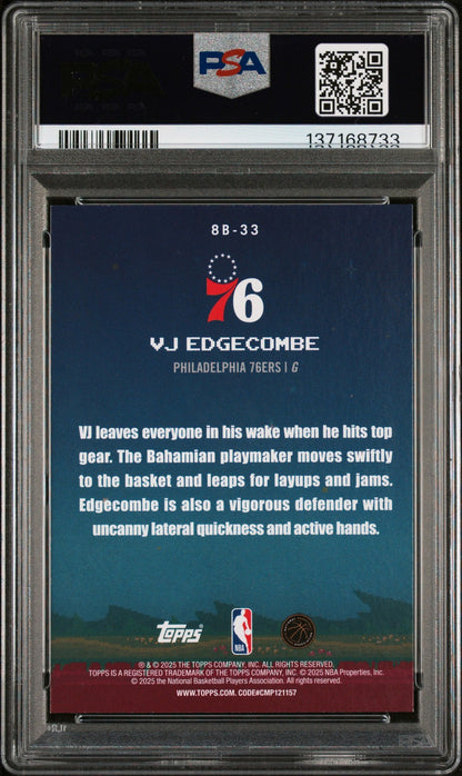 2025 Topps NBA -  VJ EDGECOMBE #8B-33 - 8-BIT BALLERS Rookie - PSA - ROOKIE