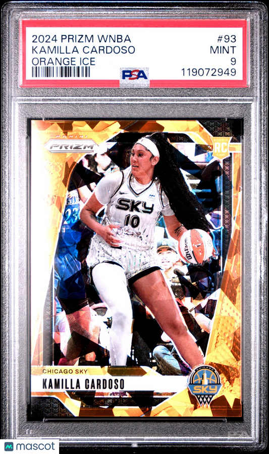 2024 Panini Prizm WNBA- KAMILLA CARDOSO - Orange Ice Rookie - PSA 9 - Orange Ice