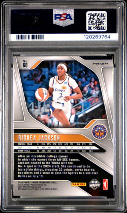 2024 Panini Prizm WNBA - RICKEA JACKSON #60a - Rookie ICE - PSA 9 - ROOKIE - PSA