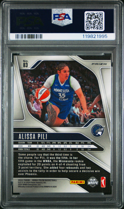 2024 Panini Prizm WNBA - ALISSA PILI #83 b - Ice Rookie - PSA 9 - Ice ROOKIE