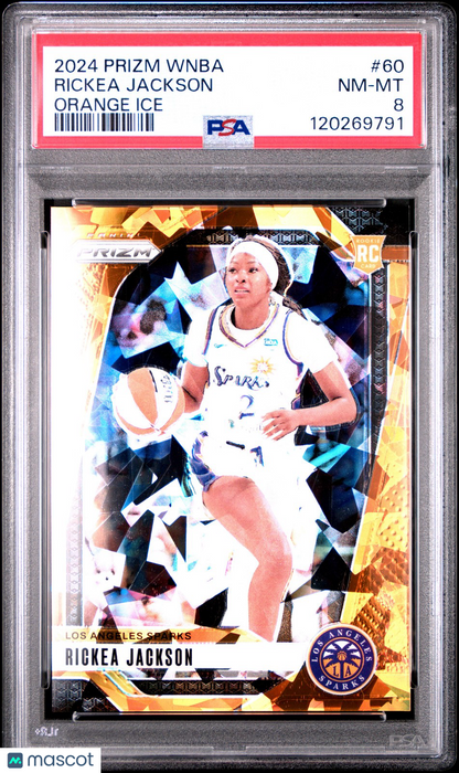 2024 Panini Prizm WNBA - RICKEA JACKSON #60 - Orange ICE - PSA 8 - ROOKIE - PSA