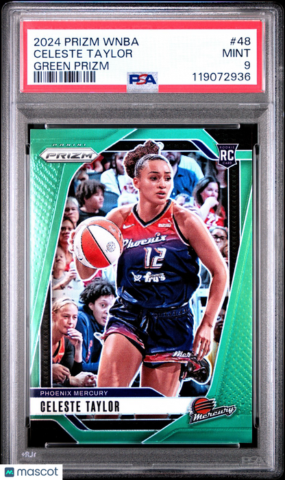 2024 Panini Prizm WNBA - CELESTE TAYLOR - Green Prizm Rookie - PSA - ROOKIE