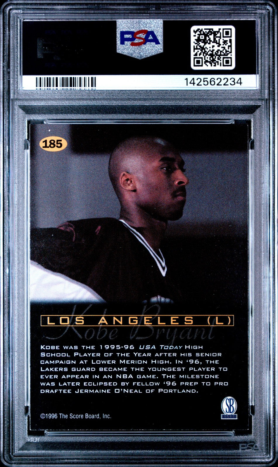 1996 SCORE BOARD ALL SPORT PPF - Kobe Bryant #185 b - ROOKIE - PSA - ROOKIE