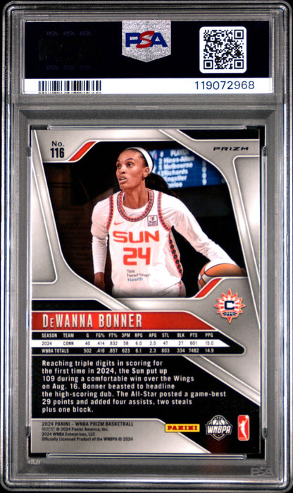2024 Panini Prizm WNBA - DeWANNA BONNER #116 - Orange Velocity - PSA