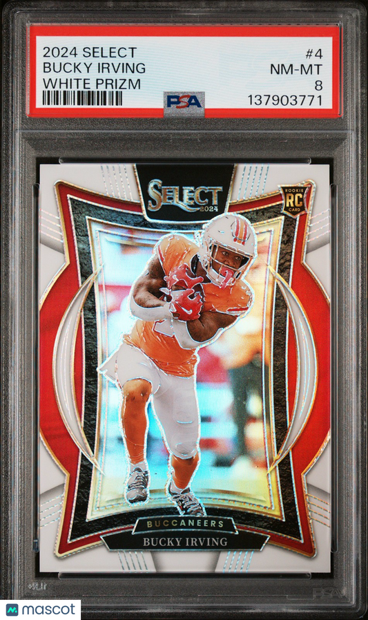 2024 Panini Select Football - BUCKY IRVING - WHITE PRIZM /35 - ROOKIE - PSA -/35