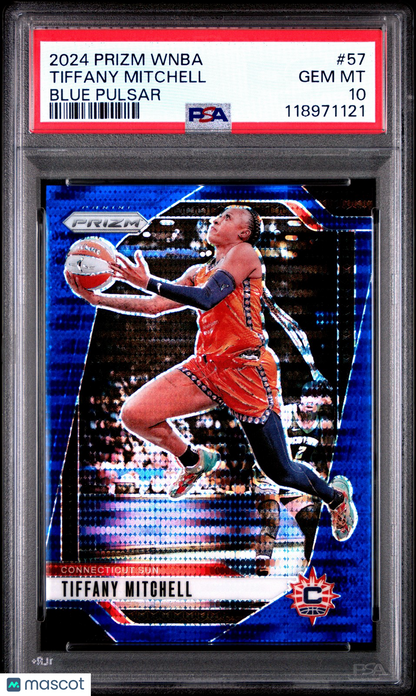 2024 Panini Prizm WNBA - TIFFANY MITCHELL #57 - Blue Pulsar /199 - PSA 10