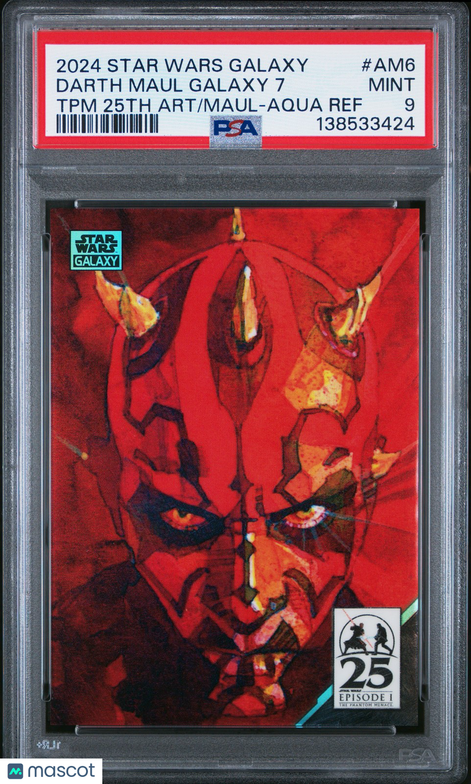 2024 Star Wars Galaxy- DARTH MAUL GALAXY #AM6 - AQUA REFRACTOR - PSA - Aqua /199