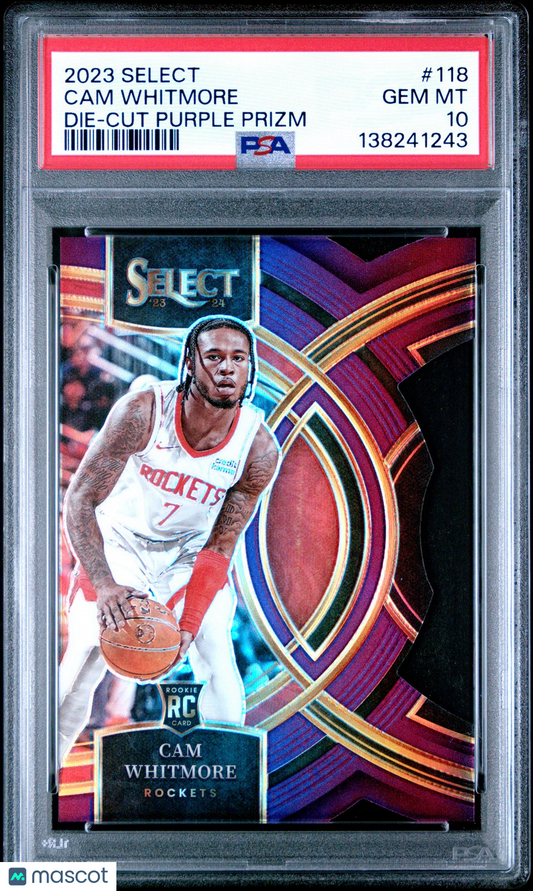 2023 Panini Select - CAM WHITMORE - DIE-CUT PURPLE /99 - Rookie /99 - PSA 10