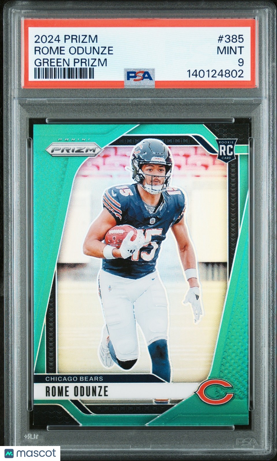 2024 Panini Prizm Football NFL - ROME ODUNZE #385 - GREEN PRIZM - PSA - ROOKIE