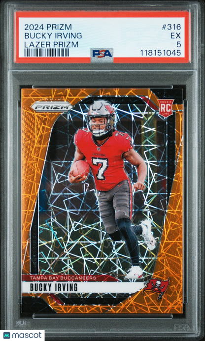 2024 Panini Prizm Football NFL - BUCKY IRVING #316 - LAZER PRIZM - Rookie - PSA