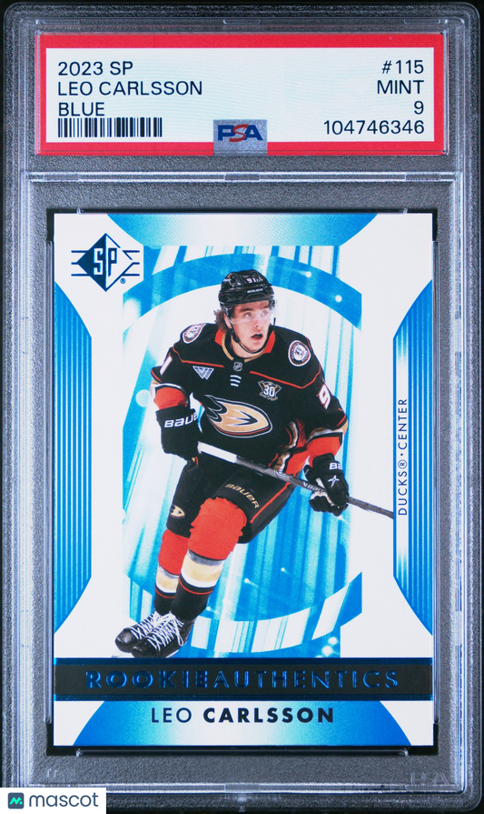 2023 Upper Deck SP Hockey NHL - LEO CARLSSON #115 - ROOKIE - BLUE - PSA - ROOKIE