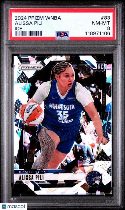 2024 Panini Prizm WNBA - ALISSA PILI #83 - Ice Rookie - PSA 8 - Ice ROOKIE