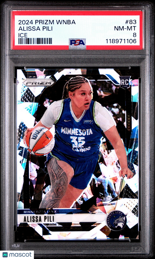 2024 Panini Prizm WNBA - ALISSA PILI #83 - Ice Rookie - PSA 8 - Ice ROOKIE