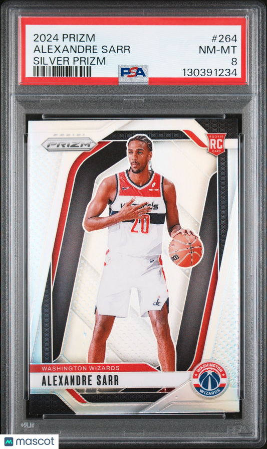 2024 Panini Prizm NBA - ALEXANDRE SARR #264 - SILVER PRIZM Rookie - PSA - ROOKIE
