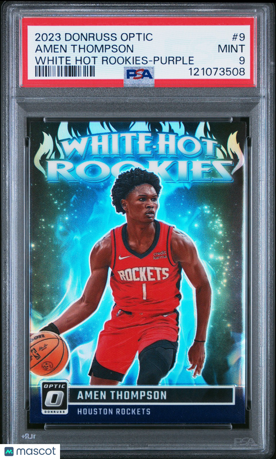2023 Panini Donruss Optic - AMEN THOMPSON #9 - WHITE HOT ROOKIES - PURPLE - PSA
