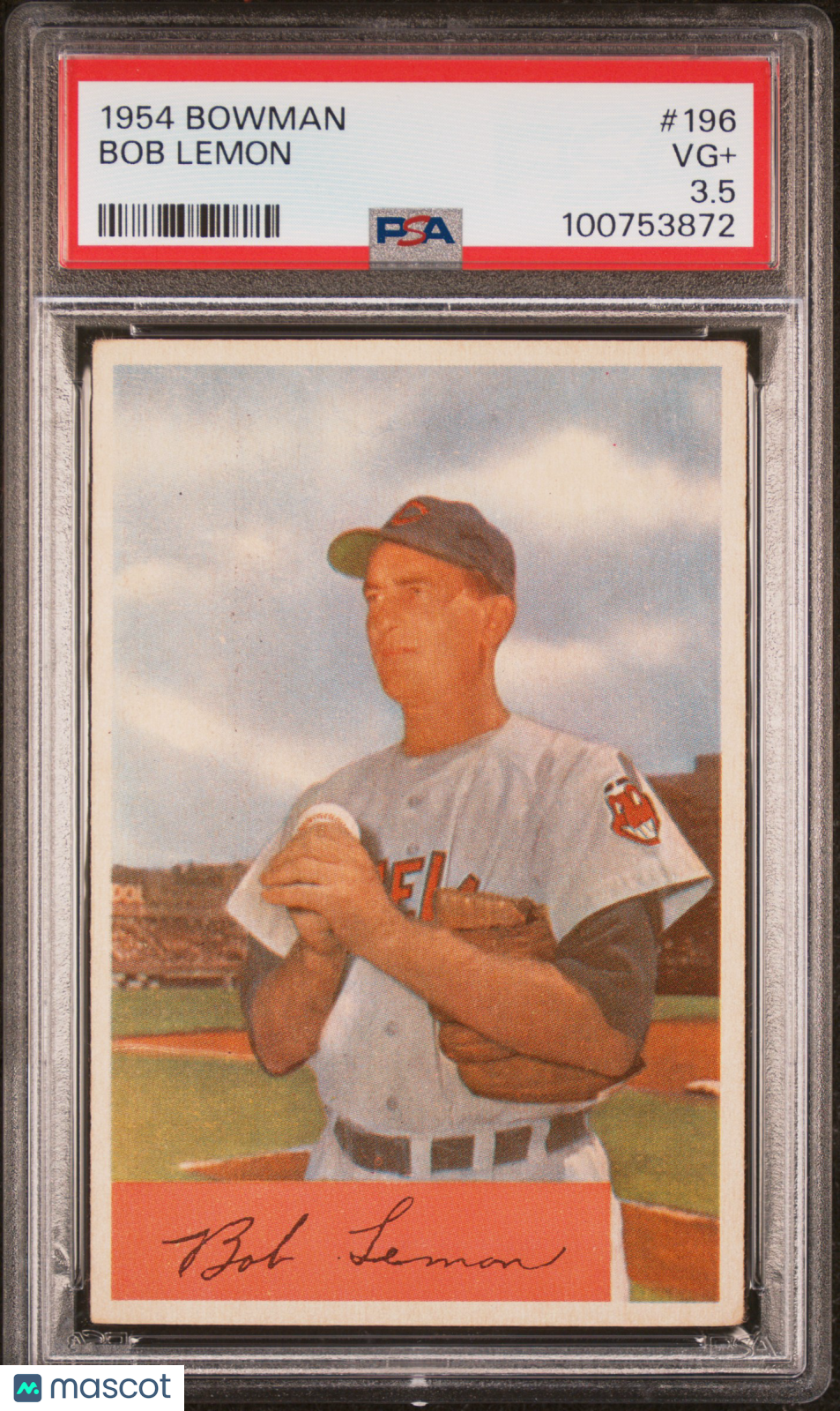 1954 Bowman #196 Bob Lemon Cleveland Indians PSA 3.5