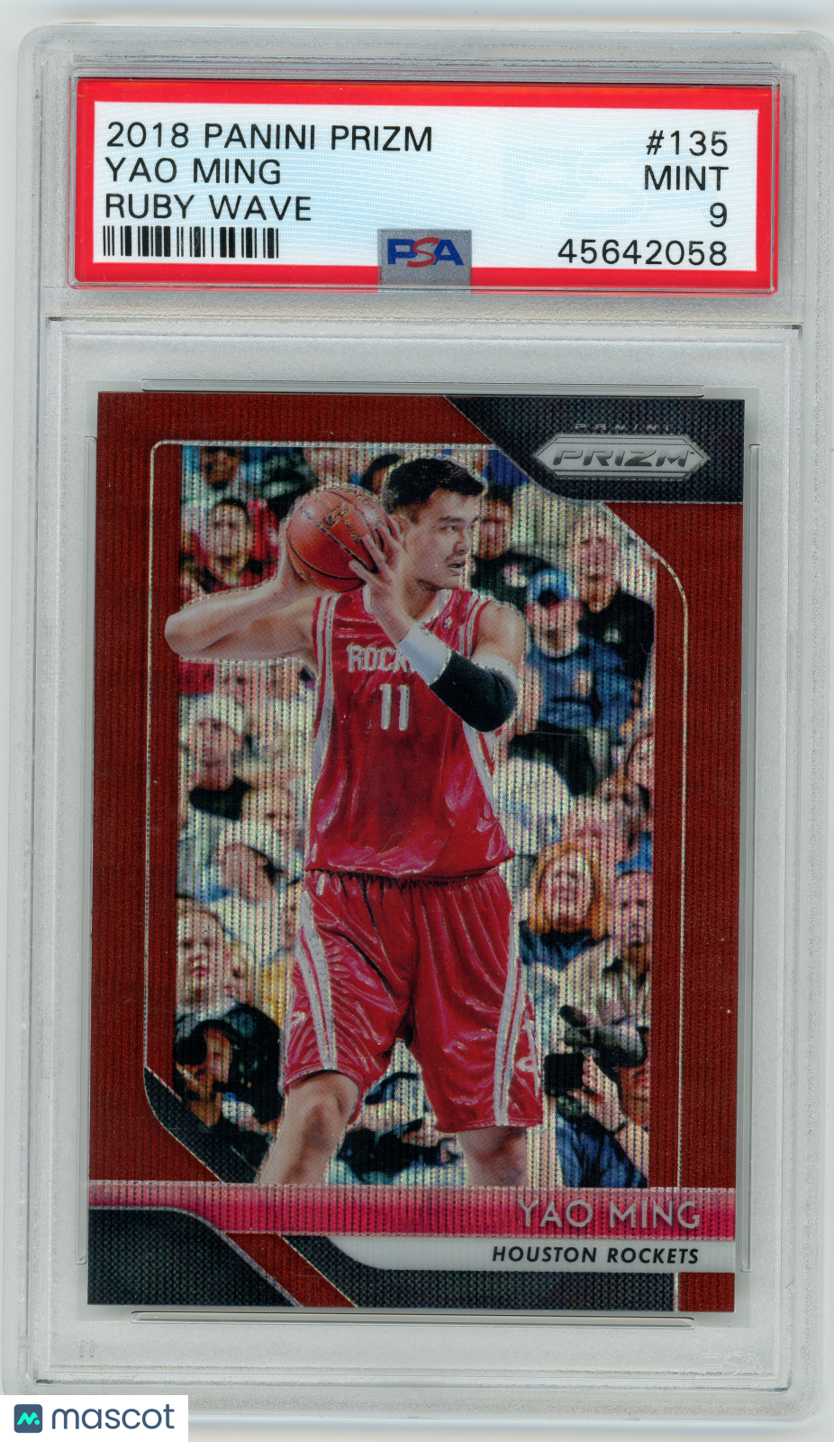 2018 Panini Prizm - Yao Ming #135 - Ruby Wave - PSA - Ruby Wave Prizm