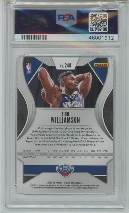 2019 Panini Prizm Zion Williamson #248 ROOKIE PSA 10