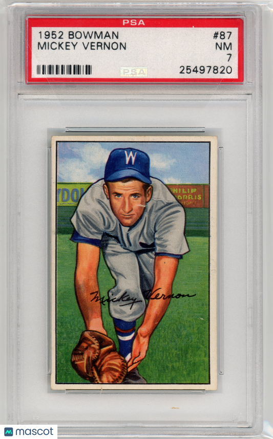 1952 Bowman Mickey Vernon #87 PSA 7