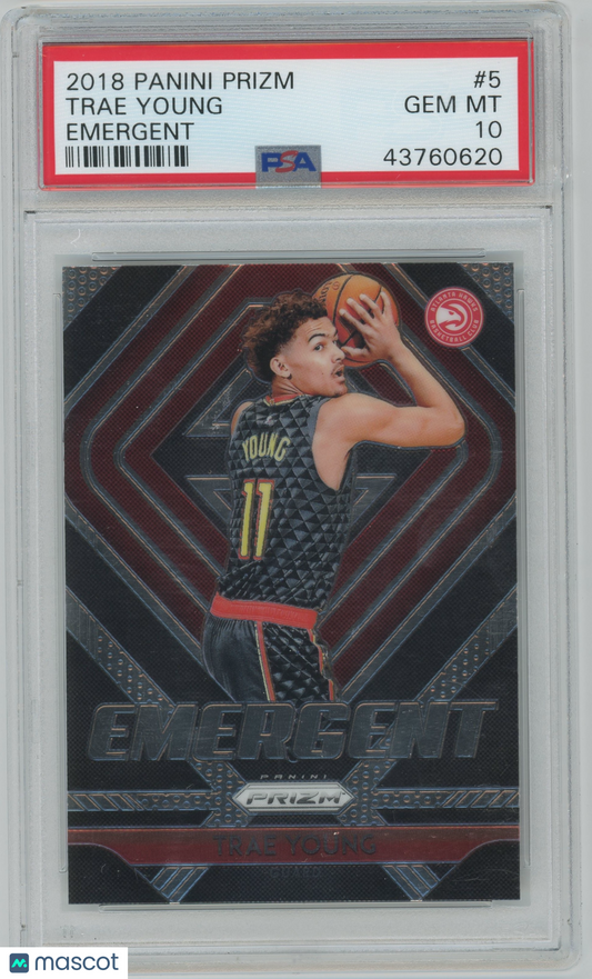 2018 Panini Prizm Emergent Trae Young ROOKIE #5 PSA 10