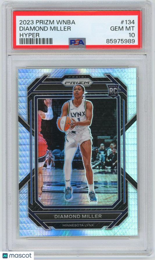2023 Panini Hyper Prizm WNBA #134 Diamond Miller RC Rookie PSA 10 GEM MINT