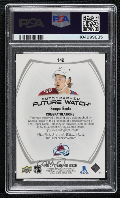 2021-22 SP Authentic Hockey - Sampo Ranta #142 - Future Watch INSCRIBED - PSA