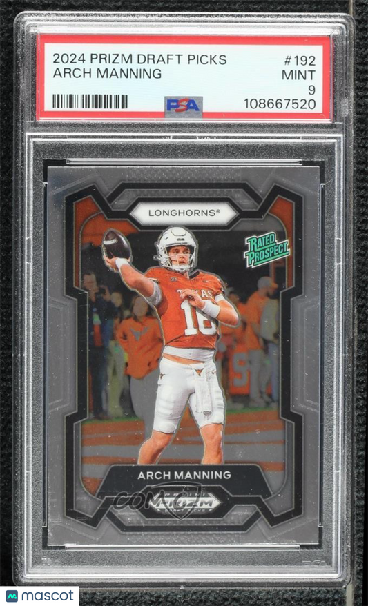 2024 Panini Prizm Draft Picks - Arch Manning #192 - Rookie - PSA - ROOKIE