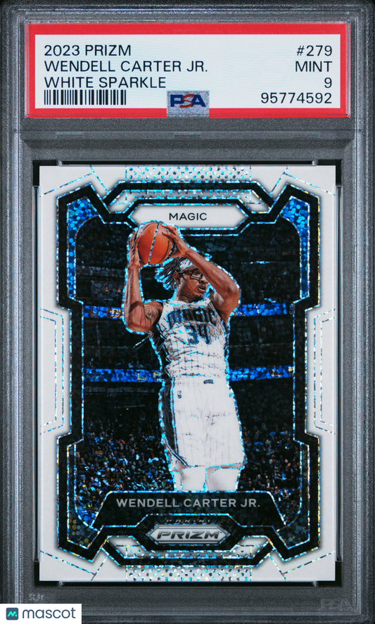 2023 Panini White Sparkle Prizm #279 Wendell Carter Jr. Orlando Magic PSA 9