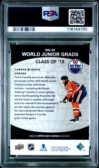 2022 Upper Deck Hockey - World Junior Grads - Gold - Connor McDavid - GOLD - PSA