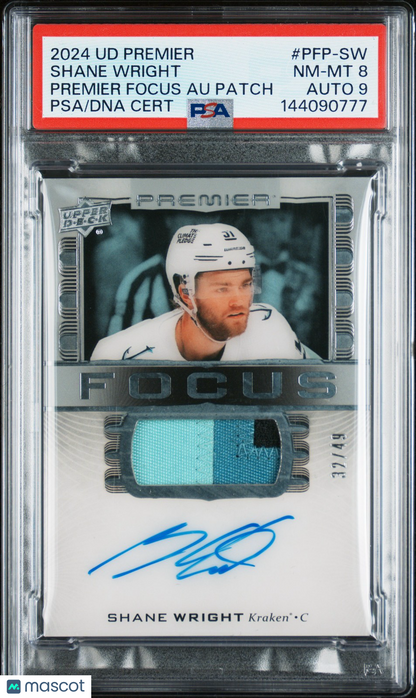 2024 UD PREMIER - SHANE WRIGHT -  GAME USED PATCH AUTO /49 - PSA - Game Used /49