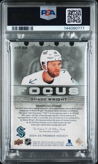 2024 UD PREMIER - SHANE WRIGHT -  GAME USED PATCH AUTO /49 - PSA - Game Used /49