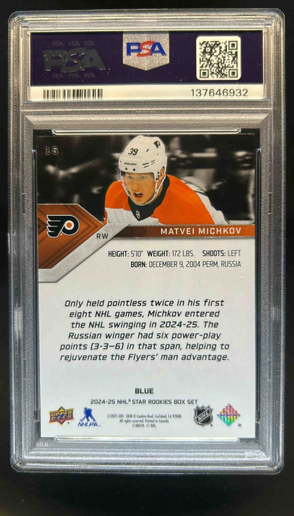 2024 Upper Deck Star Rookies Box Set - Matvei Michkov #15 - Blue - ROOKIE - PSA