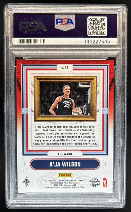 2025 Donruss WNBA - A'ja Wilson - Franchise Features Green Fireworks /399 - PSA