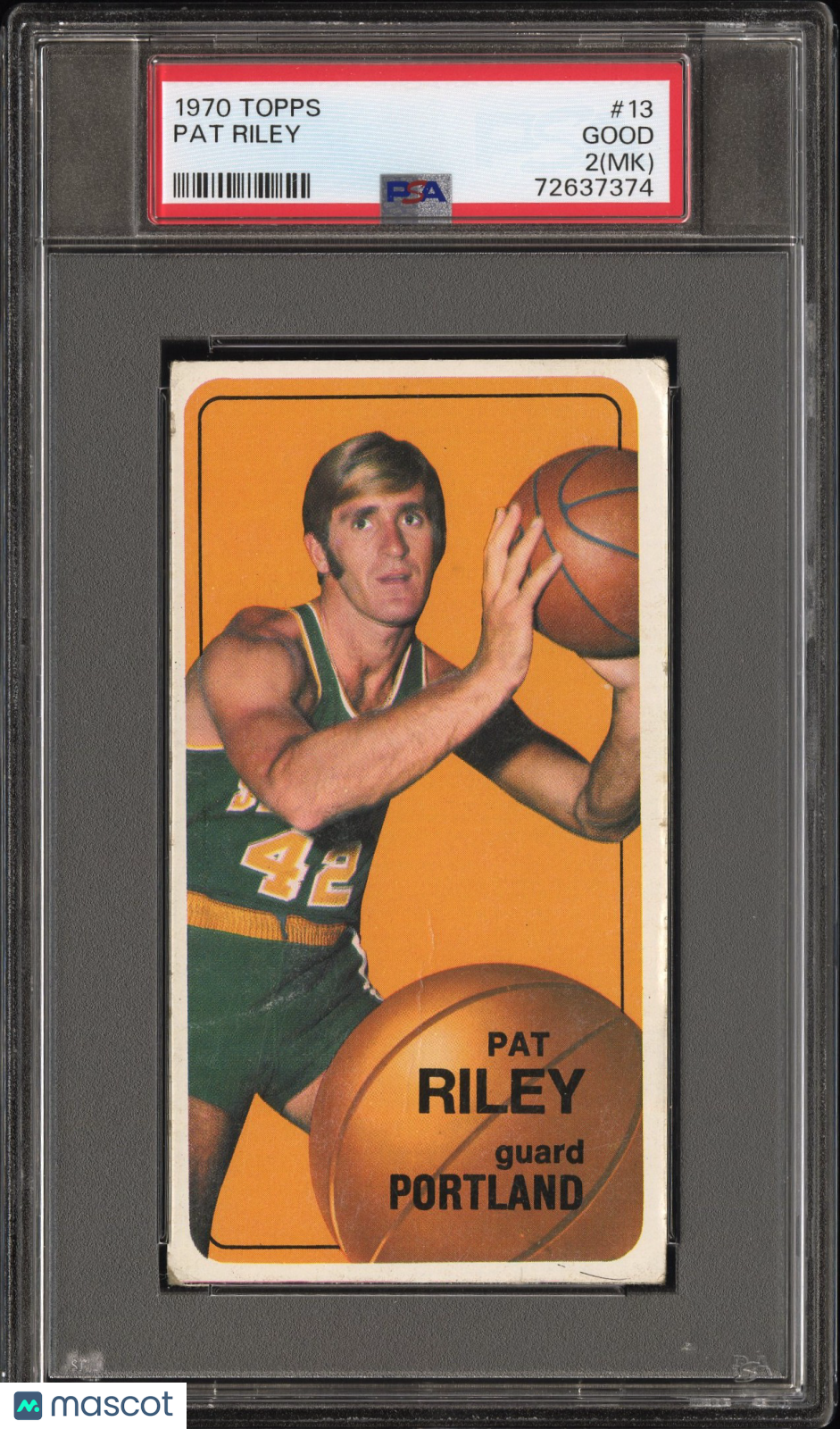 1970-71 Topps Basketball #13 Pat Riley Portland RC - ROOKIE - HOF - PSA