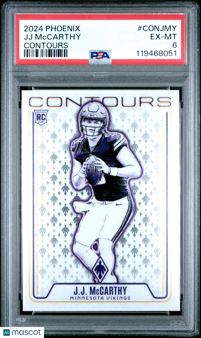 2024 PANINI PHOENIX - JJ McCARTHY #CONJMY - CONTOURS - ROOKIE - PSA