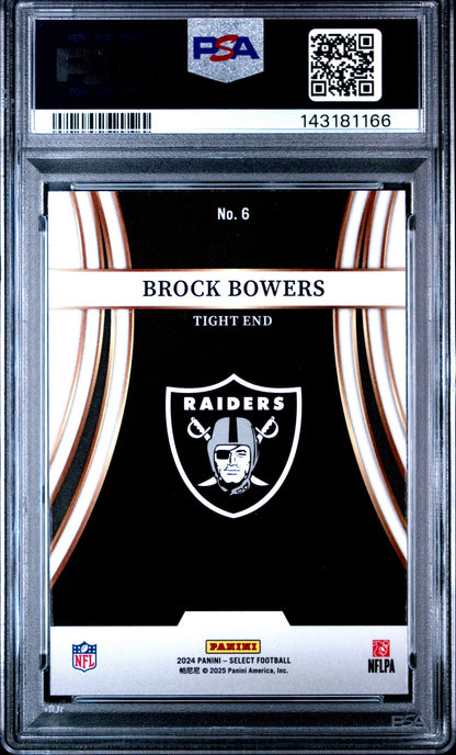2024 Panini Select NFL - BROCK BOWERS #6 -  TURBOCHARGED - Rookie - PSA - ROOKIE
